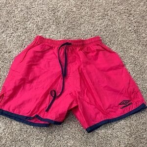 Vintage Umbro Fuchsia and Navy Sports Shorts